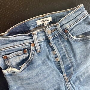 Re/Done Light Blue Ankle & Cropped Jeans